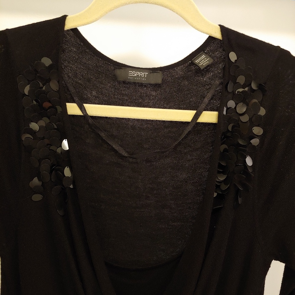 Esprit Collection Black Mini Dress with Appliqué